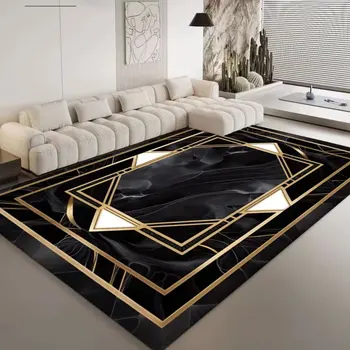 Черный диван в европейском стиле, коврик для декора комнаты, роскошные ковры для гостиной, легко моющиеся коврики для спальни, коврик для входной двери