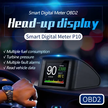 AD P10 Auto OBD2 GPS Головной Дисплей Автоэлектроника HUD Проектор Дисплей Цифровой Автомобильный Спидометр Аксессуары Для Всех Автомобилей Изображение 2