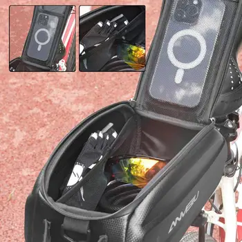 Сумка для багажника велосипеда, всепогодная седельная сумка для велосипеда, велосипедная сумка на заднее сиденье с карманом для бутылки с водой для одежды, обуви, мобильного телефона Изображение 2