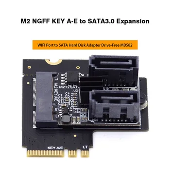 Расширение карты адаптера M2 NGFF KEY A-E Elbow, Порт Wi-Fi Для адаптера жесткого диска SATA, Расширение карты адаптера M2 NGFF KEY A-E для SATA3.0 Изображение 2