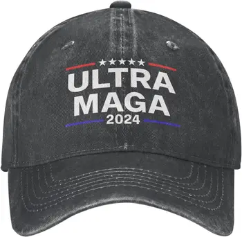Шляпа Ultra MAGA с беспорядочной булочкой, шляпы с американским флагом, винтажная регулируемая бейсболка, хлопчатобумажная шляпа MAGA