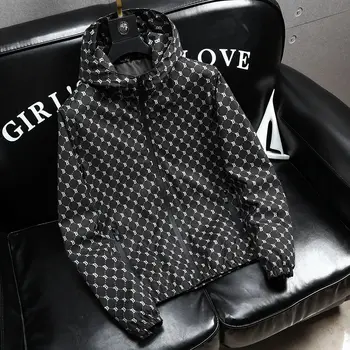 Новая куртка, мужская ветровка, осенний Корейский модный топ, приталенная куртка