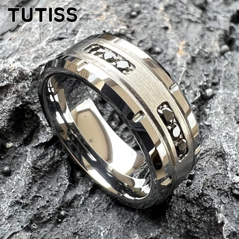 TUTISS 8 мм Роскошное обручальное кольцо для помолвки Cool Men Women Tungsten Forever Ring Модные подарочные украшения Изображение 2