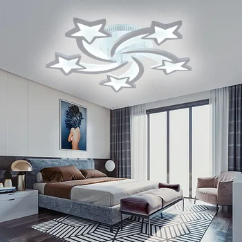 Дизайнерский потолочный светильник Nordic Star, детская комната, прикроватная люстра для спальни с дистанционным управлением, затемняющая домашний декор.