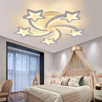 Дизайнерский потолочный светильник Nordic Star, детская комната, прикроватная люстра для спальни с дистанционным управлением, затемняющая домашний декор. Изображение 2
