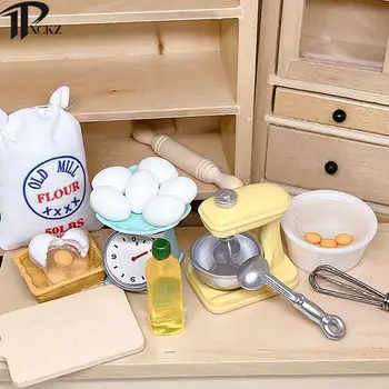 1 комплект Миксер для выпечки в кукольном домике, электронные Весы, набор для взбивания яиц, мини-модель еды 