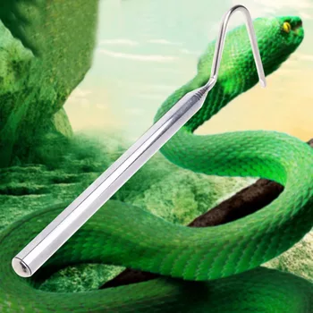 Змеиный крючок из нержавеющей стали Серебристого цвета С Телескопической Длинной ручкой Для ловли Рептилий Изображение 2