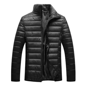 Зимний облегченный хлопок пальто мужской хлопок пальто с стоячим воротником утолщенный мягкий тепло ветрозащитный стойкий приятный Изображение 2