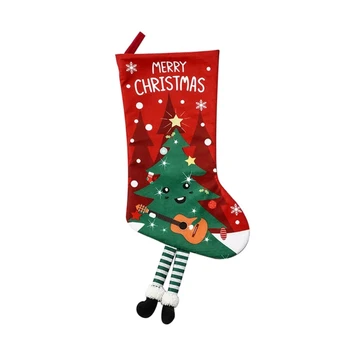 Рождественский чулок Подарочный носок Праздничный мешочек с елочным орнаментом Идеальный выбор для подарков и украшения