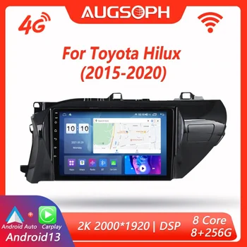 Автомагнитола Android 13 для Toyota Hilux LHD 2015-2020, 10-дюймовый мультимедийный плеер 2K с 4G Carplay DSP и 2Din GPS-навигацией.