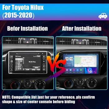 Автомагнитола Android 13 для Toyota Hilux LHD 2015-2020, 10-дюймовый мультимедийный плеер 2K с 4G Carplay DSP и 2Din GPS-навигацией. Изображение 2