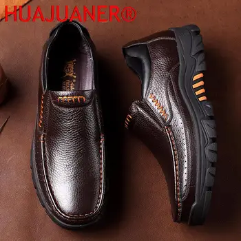 Новая мужская обувь из натуральной кожи, размер 38-46, мягкая противоскользящая обувь для вождения, мужские весенние деловые модельные туфли Изображение 2