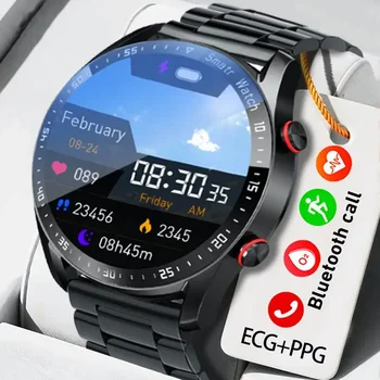 ЭКГ + PPG Смарт-Часы Мужские Bluetooth Вызов Мониторинг Здоровья Сердечного Ритма Спортивный Фитнес-Трекер Водонепроницаемые Смарт-Часы Для Huawei HW20