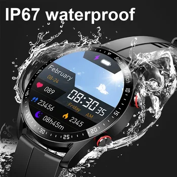 ЭКГ + PPG Смарт-Часы Мужские Bluetooth Вызов Мониторинг Здоровья Сердечного Ритма Спортивный Фитнес-Трекер Водонепроницаемые Смарт-Часы Для Huawei HW20 Изображение 2