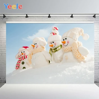 Рождественская вечеринка Yeele, облака, Фоны для фотосъемки, Зимний подарок в виде снеговика, Портрет новорожденного, фон для фотосессии.