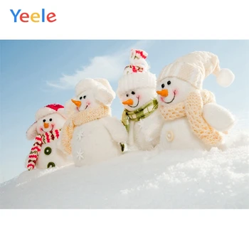 Рождественская вечеринка Yeele, облака, Фоны для фотосъемки, Зимний подарок в виде снеговика, Портрет новорожденного, фон для фотосессии. Изображение 2