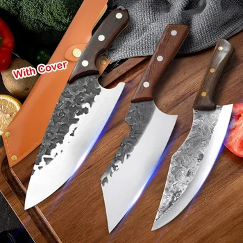 Ручной нож для нарезки мяса, кухонные ножи для овощей, разделочный нож для мясника, кухонный нож для шеф-повара с высоким стальным лезвием