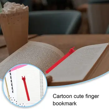 1 шт. Силиконовая закладка для пальцев, забавная закладка для пальцев, 3D Маркер для страниц мультфильмов, Уникальные школьные принадлежности для чтения Изображение 2