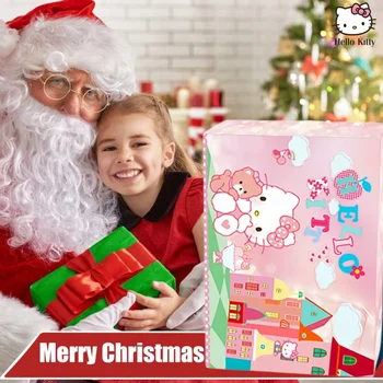 24шт Рождественский адвент-календарь Hello Kitty, Каваи Санрио, Случайные фигурки аниме, брелок, Подарочная коробка, Игрушка для рождественских девочек