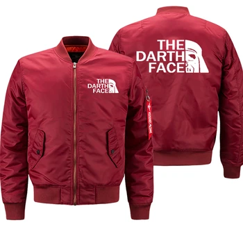 Зимнее пальто с принтом логотипа DARTH FACE, мужской летный костюм для защиты от холода, куртка с настраиваемым логотипом, мужская утепленная свободная куртка на молнии Изображение 2