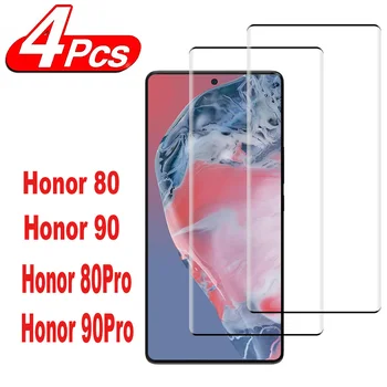2/4 шт. 3D закаленное стекло для Huawei Honor 90 80 Pro изогнутое защитное стекло для экрана