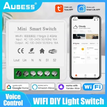 10A MINI Wifi Smart Switch Timer Беспроводные кассетные переключатели для ПК Автоматизация умного дома Работает с Tuya Alexa Amazon Google Home