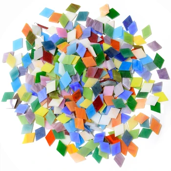 500 г алмазных смешанных фрагментов витражного стекла DIY мозаичные плитки для рукоделия, кусочки витражного стекла для мозаичных изделий Изображение 2