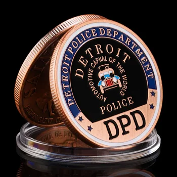 Сувенирная монета Департамента полиции Детройта США, Коллекционная монета с бронзовым покрытием, Памятная монета Святого Михаила, 1 шт.