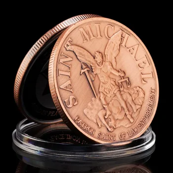 Сувенирная монета Департамента полиции Детройта США, Коллекционная монета с бронзовым покрытием, Памятная монета Святого Михаила, 1 шт. Изображение 2