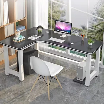 Представительский угловой офисный стол L-образной формы для хранения Европейских компьютерных столов Напольная компьютерная мебель