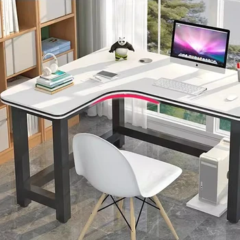 Представительский угловой офисный стол L-образной формы для хранения Европейских компьютерных столов Напольная компьютерная мебель Изображение 2