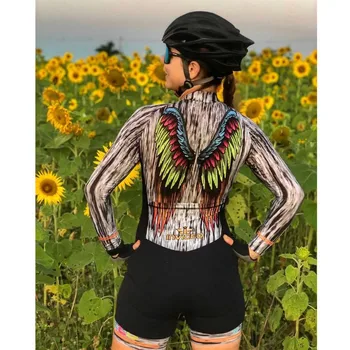 Invicto Женский велосипед с длинным рукавом, Велосипедный комбинезон, Roupa Ciclismo Feminina, Обезьяны, Спорт на открытом воздухе, Горный велосипед, Велосипедная форма Изображение 2