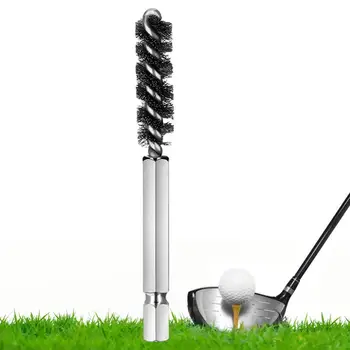 Щетка для клюшек для гольфа с насадкой для шланга, электродрель, проволочная щетка с шестигранным стержнем, железная головка для гольфа, щетка для удаления ржавчины, полироль для чистки клюшек для гольфа