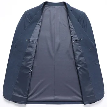 2023 Новый модный тренд красивый пиджак высокого класса легкий деловой однотонный однотонный мужской повседневный костюм эластичное пальто Изображение 2
