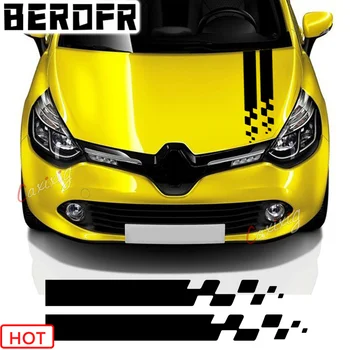 Наклейка на капот гоночного спортивного автомобиля Виниловая Графическая Наклейка на капот багажника для аксессуаров Renault Clio RS Campus Megane 2 3 Twingo Sandero Изображение 2