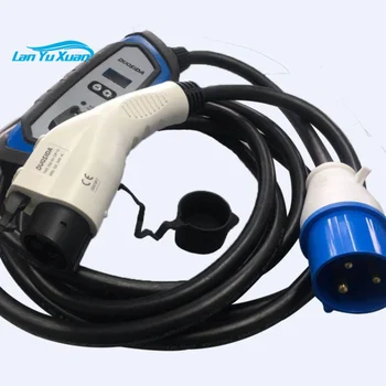 Синяя вилка CEE с зарядным устройством для электромобилей 32a мощностью 7 кВт sae j1772 ac plug ev 1-фазное зарядное устройство Бытовая автомобильная зарядная станция