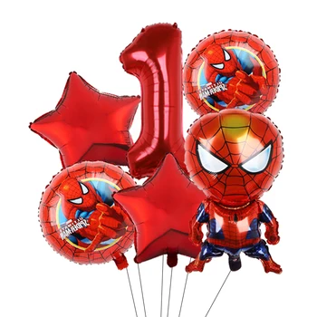 6шт Воздушный шар Disney Spiderman Hulk Hero Для детского душа, Декор для вечеринки по случаю Дня рождения, Тема Мстителей, Детские Игрушки, Подарочные Воздушные шары Изображение 2