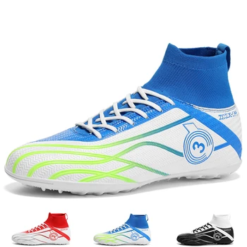 Мужская Футбольная Обувь Turf Soccer Shoes Мужские Профессиональные Футбольные Бутсы с Высоким Голеностопом для Мальчиков 2023