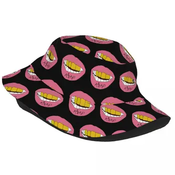 ASAP Rocky Mouth Панама для мужчин и женщин, пляжные шляпы в стиле хип-хоп, модная упаковка для занятий спортом на открытом воздухе, прямая поставка Изображение 2