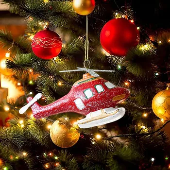 Креативная Рождественская Домашняя Вечеринка Маленький Подарок Рождественская Елка Красно-Белый Вертолет Пончик Украшение Маленькая Подвеска Изображение 2