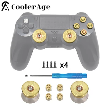 Металлические кнопки для контроллера PS4, алюминиевые ручки для больших пальцев, аналоговые кнопки D-pad