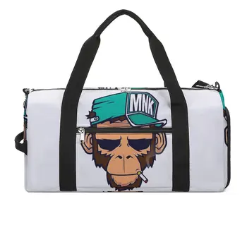 Спортивная сумка MNK Cool Monkey Спортивная сумка с обувью Gorilla для курящей пары Переносная сумка с рисунком Винтажный багаж Сумка для фитнеса