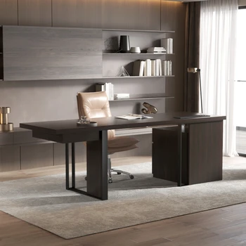 Светлый роскошный письменный стол в современной гостиной, большой письменный стол в итальянском стиле, минималистский домашний кабинет, стол для каллиграфии, высококлассный дизайн