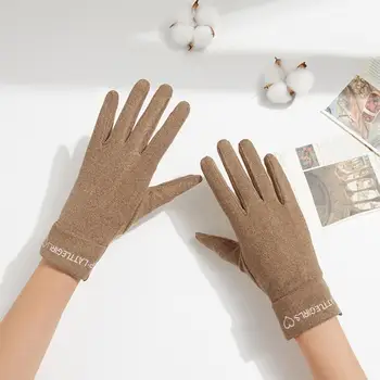 Женские перчатки Уютные Стильные женские зимние перчатки с плюшевой подкладкой, Ветрозащитные, Совместимые с сенсорным экраном для комфорта в холодную погоду Изображение 2