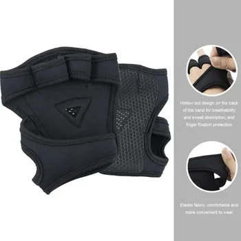 Нескользящие перчатки для спортзала, новая поддержка запястья, прочные перчатки для поднятия тяжестей, прочные перчатки на половину пальца для бодибилдинга Изображение 2