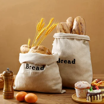 3 ШТ мешковины для хлеба, многоразовые мешочки для хлеба с завязками, как показано на рисунке, Льняные для хранения продуктов ручной работы