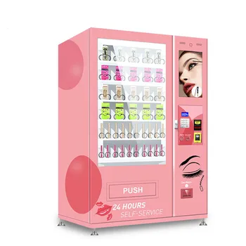 Розовый автомат по продаже накладных ресниц на заказ, ювелирные изделия, косметика для волос, торговые автоматы по продаже косметики со светодиодным экраном