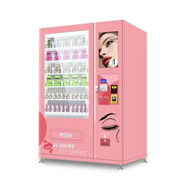 Розовый автомат по продаже накладных ресниц на заказ, ювелирные изделия, косметика для волос, торговые автоматы по продаже косметики со светодиодным экраном Изображение 2