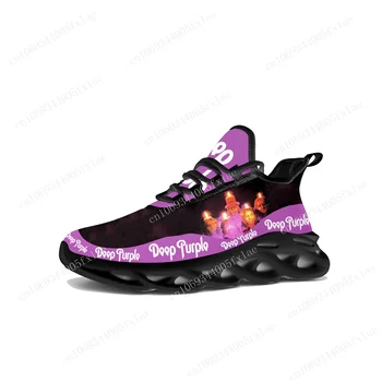 Темно-фиолетовые кроссовки на плоской подошве, мужские женские кроссовки хэви-метал рок-группы, спортивные кроссовки, кроссовки, сетчатая обувь на шнуровке, обувь на заказ