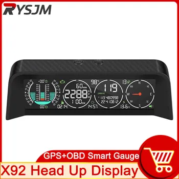 Рекламный автомобильный головной дисплей Smart GPS OBD HUD Внедорожный интеллектуальный уровнемер Спидометр Тахометр Время Напряжение Компас